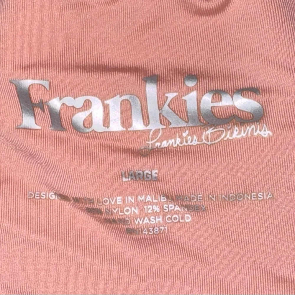 FRANKIES BIKINIS Alana Ribbed Vintage Pink Rose Bikini Bottoms (ONLY) Large